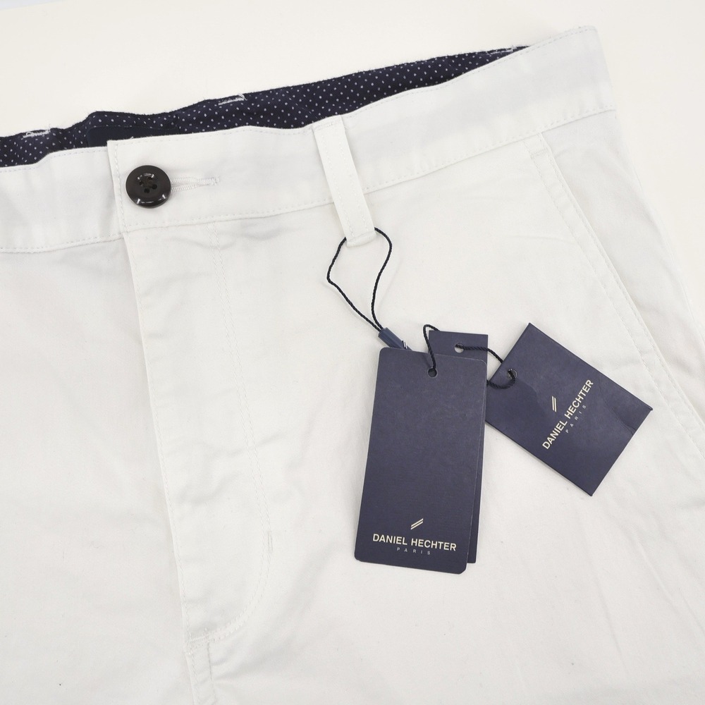 NEW Daniel Hechter Paris Stretch Chino Shorts White Mens 34 Inseam 7"